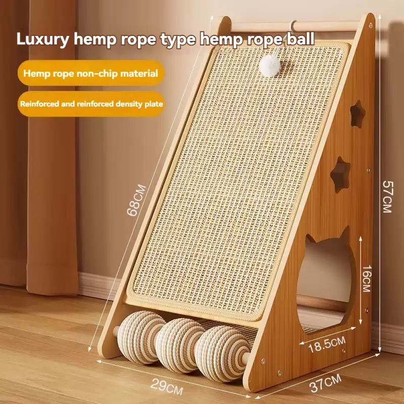 High Quality Solid Wood Cat Scratching Post and Climbing Frame Natural Sisal Material for Durability and Eco-Friendly Use dribble / 57 cm