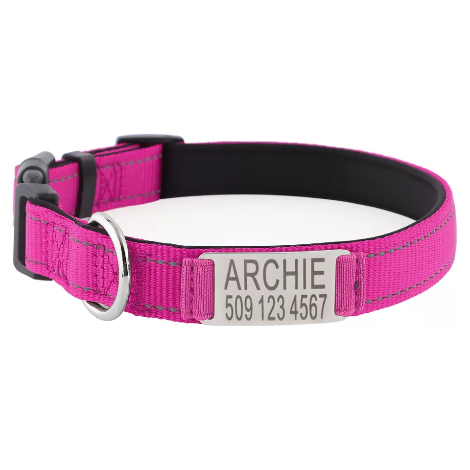 Custom Neoprene Dog Collar Rose Red / S