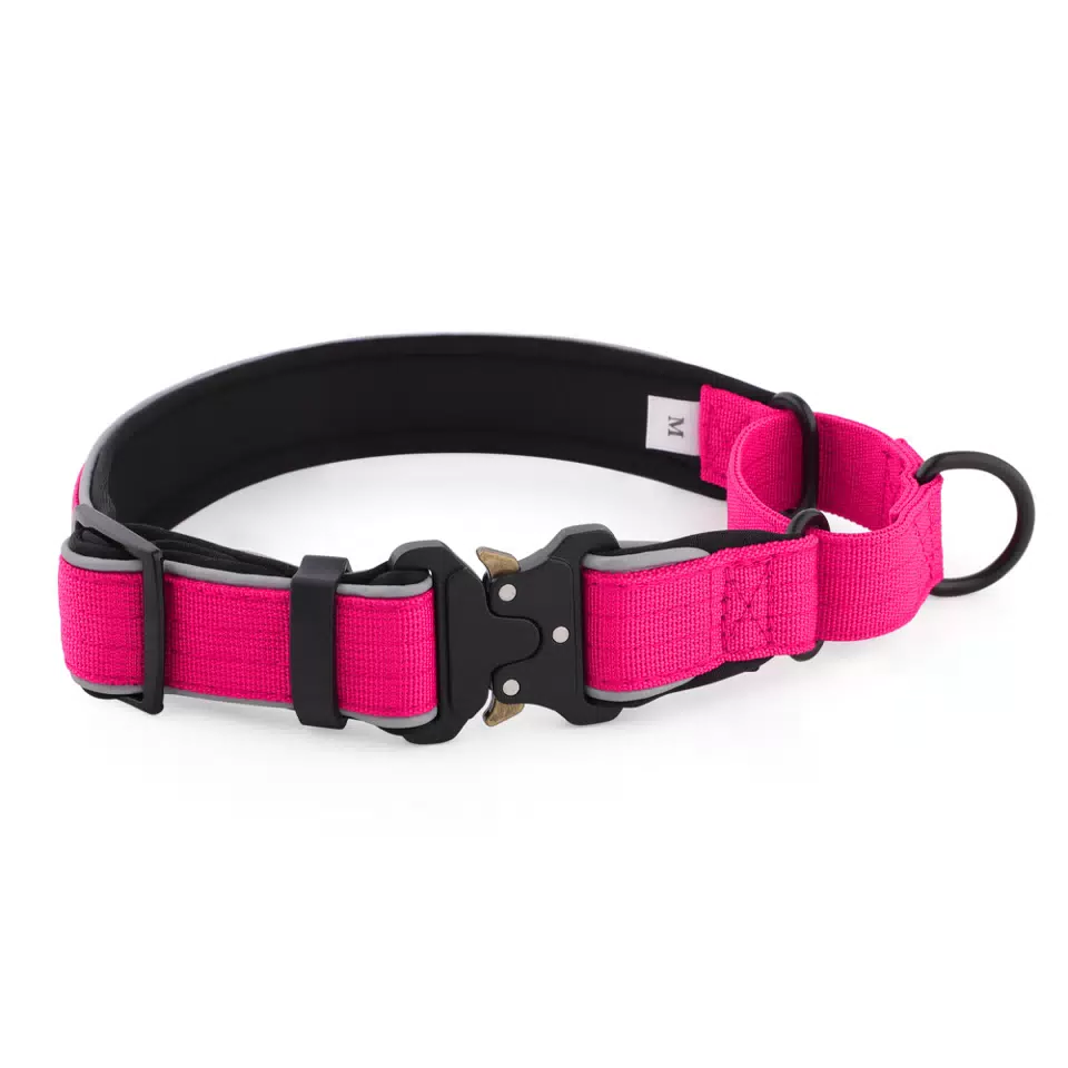Outdoor Tactical No-Pull Dog Collar Rose Red / S
