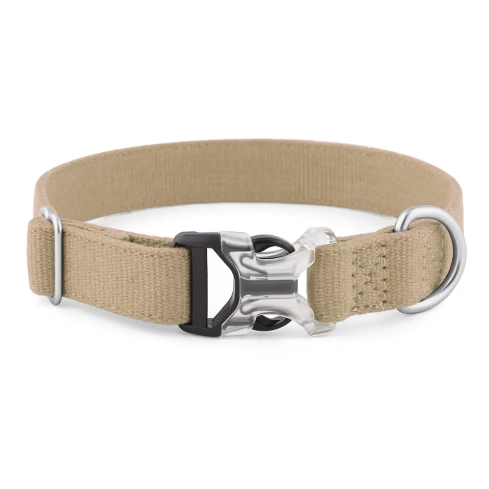 Personalized Cotton-Linen Dog Collar Brown / S