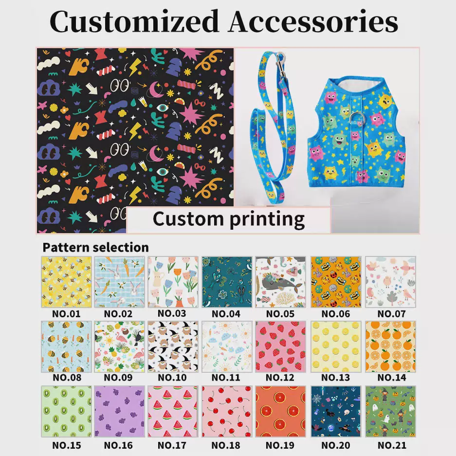 Custom Cute Cartoon Pattern Cat Lead Vest Set Kitten Travel Walking Cloth T-shirt Puppy Cat Harness and Leash Dog Pet Clothes Jacket Style custom design pls inquiry us / XS