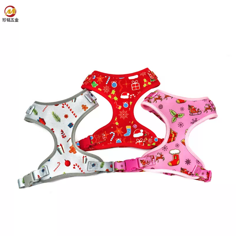 Christmas Print Dog Harness and Leash Set