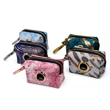 Jacquard Velvet Dog Waste Bag Dispenser Pouch
