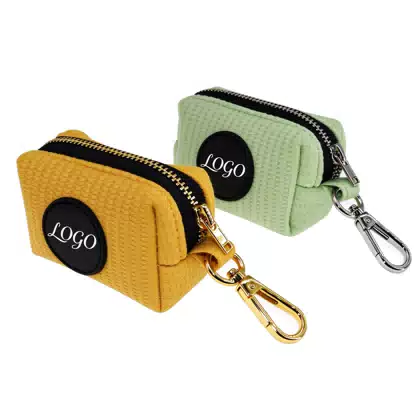 Waffle Fabric Dog Waste Bag Dispenser Pouch
