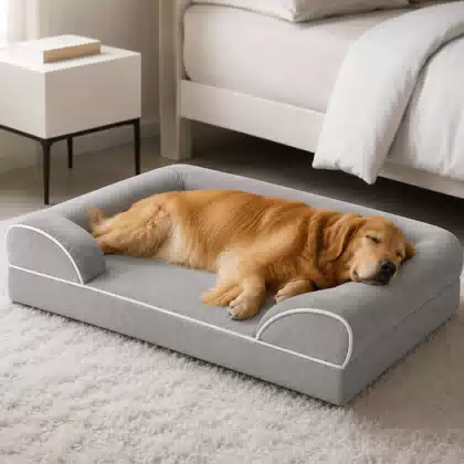 Orthopedic Dog Beds for Extra Large Dogs Waterproof Foam Pet Bed with Sides Non-Slip Egg-Crate Foam