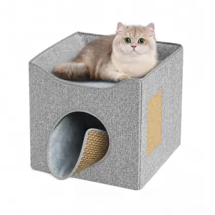 Foldable Semi-Enclosed Winter Cat Bed
