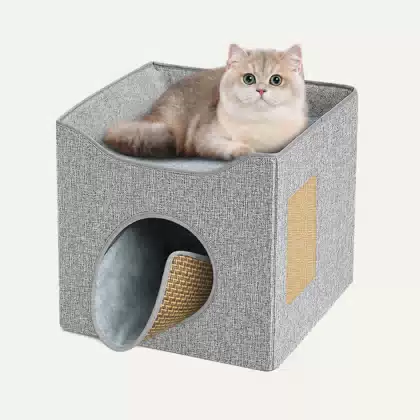 Foldable Semi-Enclosed Winter Cat Bed