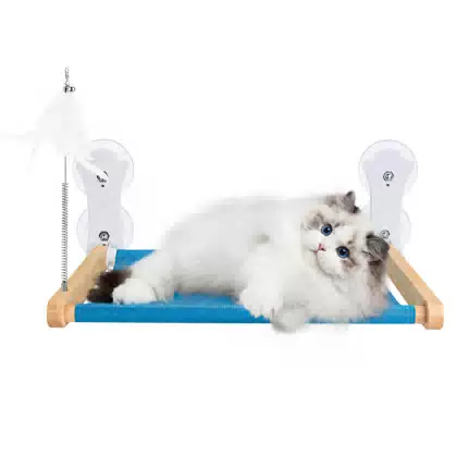 Wooden Suction-Mounted Cat Window Bed