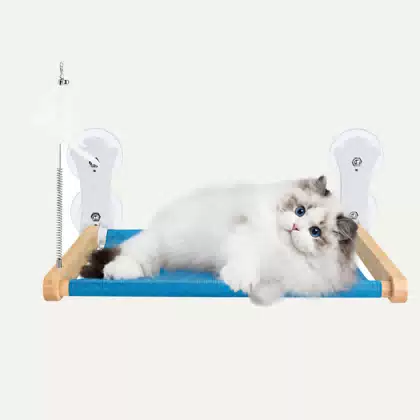 Wooden Suction-Mounted Cat Window Bed