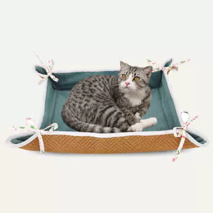 Reversible Four-Season Plush Cat Bed
