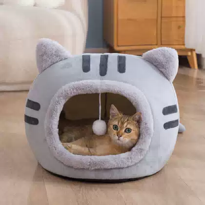 Semi-Enclosed Cat and Dog Cave Bed