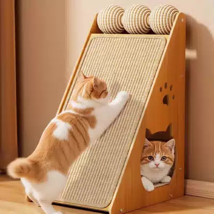 Freestanding Sisal Cat Scratcher with Play Ball