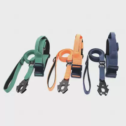 Soft Padded Dog Leash Collar Tactical Nylon Training Metal Buckle Dog Collar With Handle Tactical Dog Collar and Leash Set