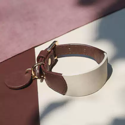 Fashion Heavy Duty Wide Genuine Leather Dog Collar Leash Custom High Quality Cuero Leather Dog Collar Luxury with Metal Buckle