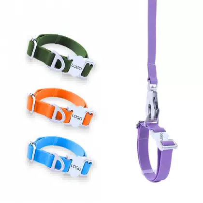 Multi Color PVC Training Tactical Dog Collar and Lead Set Heavy Buckle Adjustable Harness Luxury Set Rubber Pet Collars Leashes
