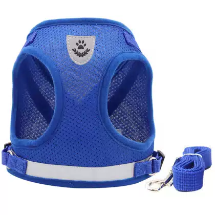 Custom Private Label Reflective No Pull Soft Padded Adjustable Breathable Air Mesh Step-in Pet Dog Vest Harness with Leash