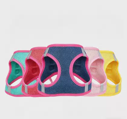 Breathable 100% Cotton Fashion Vest Pet Harness for Dogs-Stylish Design Gentle on Fur & Neck