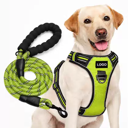 Adjustable Reflective Dog Harness No Pull Front Clip Heavy Duty with Control Handle for Large Dogs Outdoor Walking