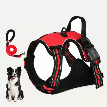 Reflective Vest-Style Dog Harness for Medium-Large Dogs