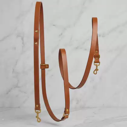 Luxury Hands Free Leather Dog Leash Crossbody Full Color Microfiber Leather Hands-free Pet Leash Correa Para Perros OEM Factory