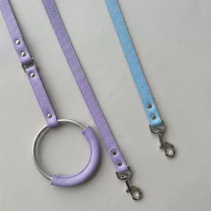 Premium Microfiber Hands Free Leather Dog Leash with Anti Rust Aluminum Ring Handle
