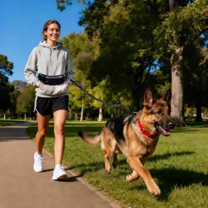 Elastic Hands-Free Dog Leash with Waist Pack