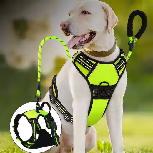 Reflective Vest-Style Dog Harness for Medium-Large Dogs