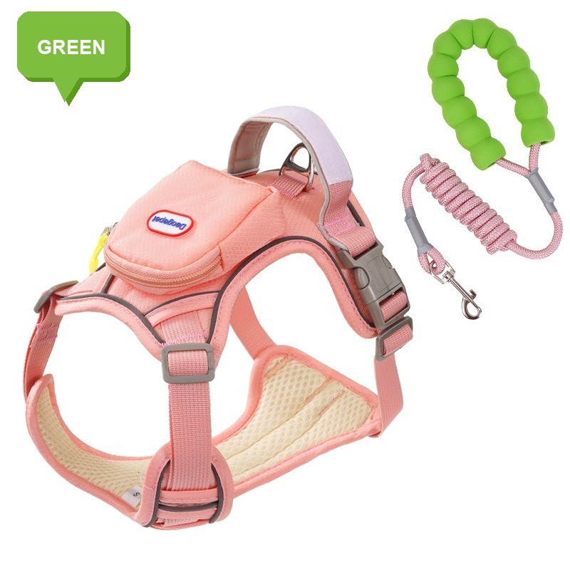Wide Reflective Tactical Dog Harness & Leash Set